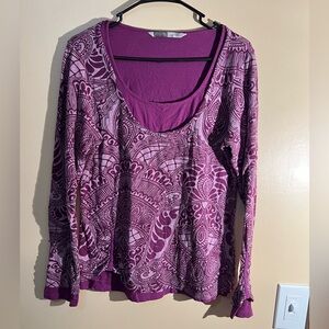 Women’s Athleta Purple Long Sleeve Workout Shirt Size Large